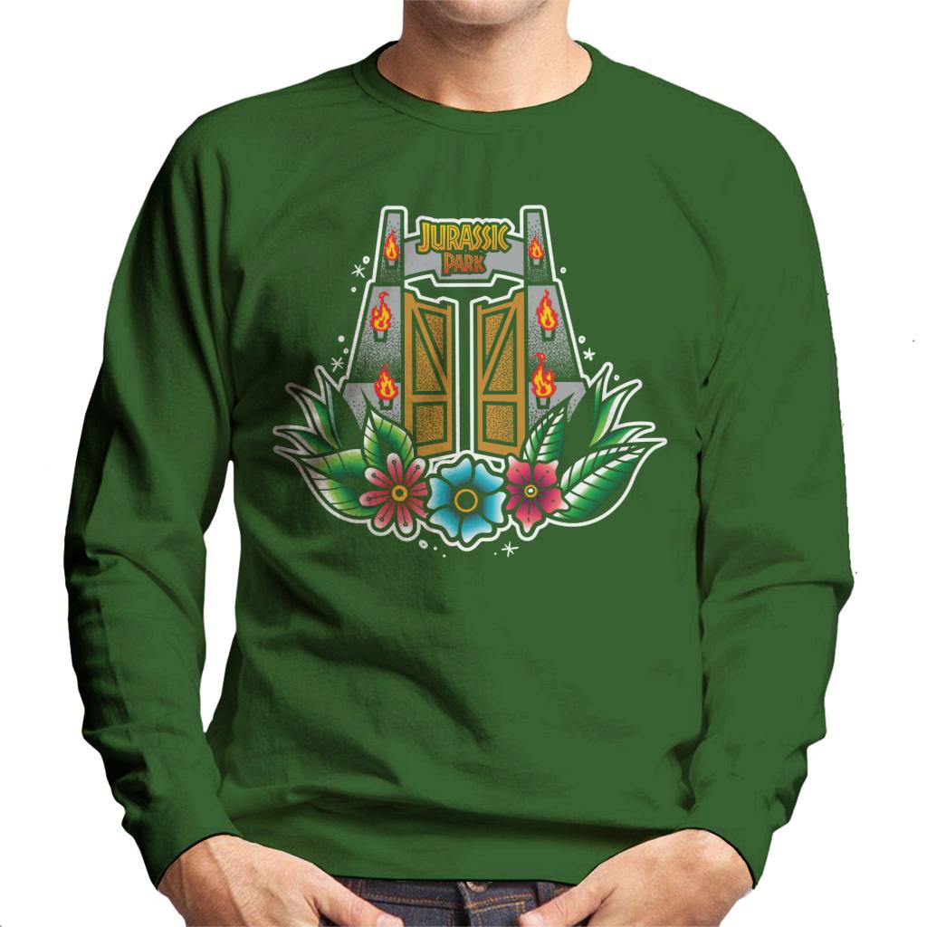 Jurassic Park Entrance Floral Aesthetic Men's Sweatshirt product image 4