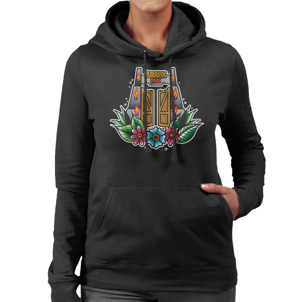 Jurassic Park Entrance Floral Aesthetic Women's Hooded product image 1