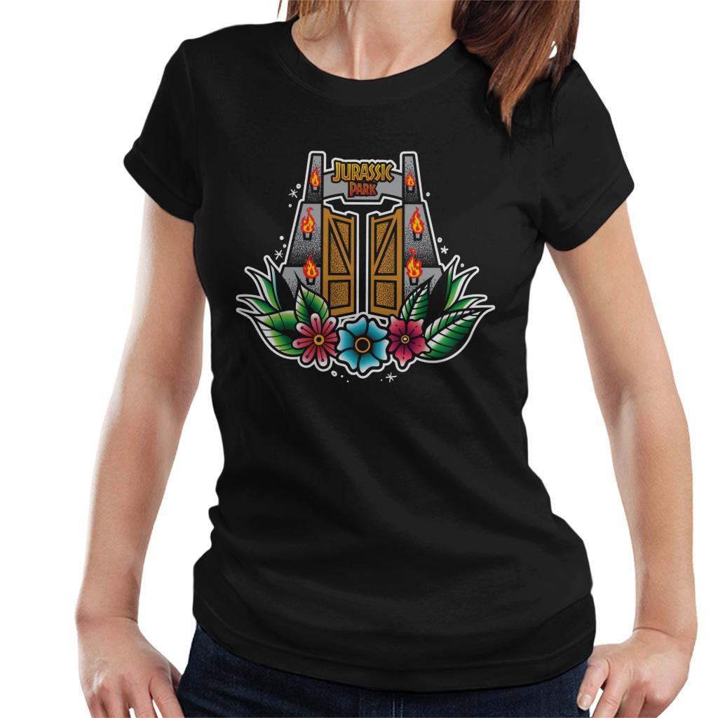 Jurassic Park Entrance Floral Aesthetic Women's T-Shirt product image 1