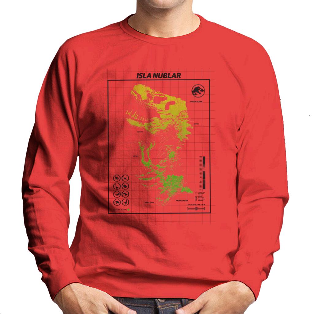 Jurassic Park Isla Nublar T Rex Map Men's Sweatshirt product image 4