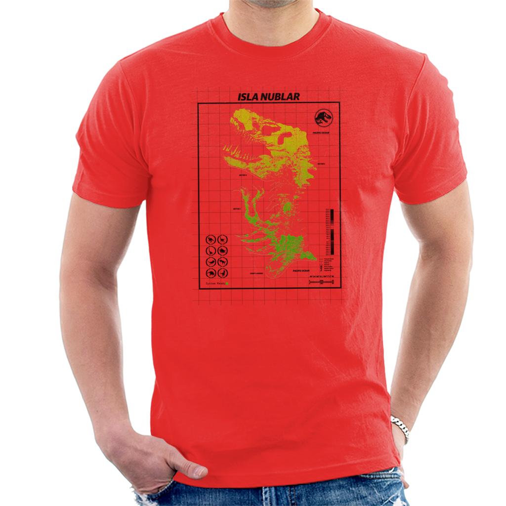 Jurassic Park Isla Nublar T Rex Map Men's T-Shirt product image 4