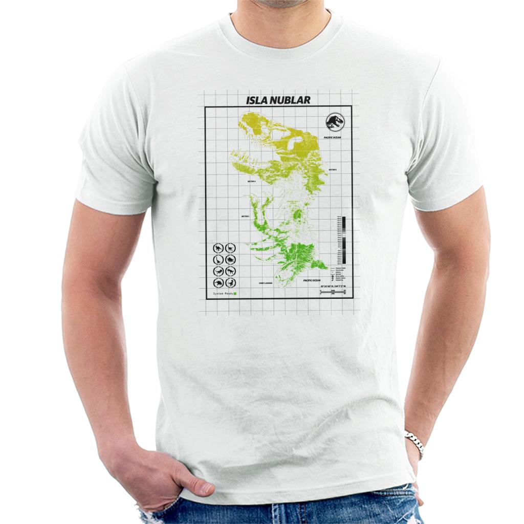 Jurassic Park Isla Nublar T Rex Map Men's T-Shirt product image 1