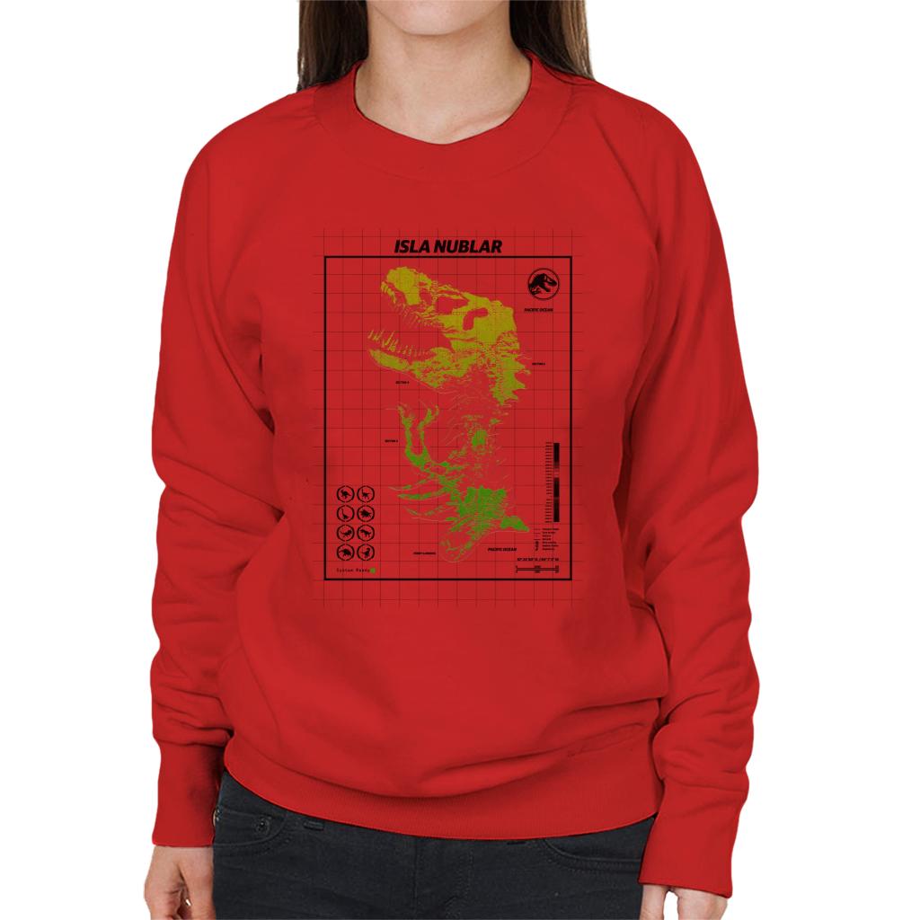 Jurassic Park Isla Nublar T Rex Map Women's Sweatshirt product image 4