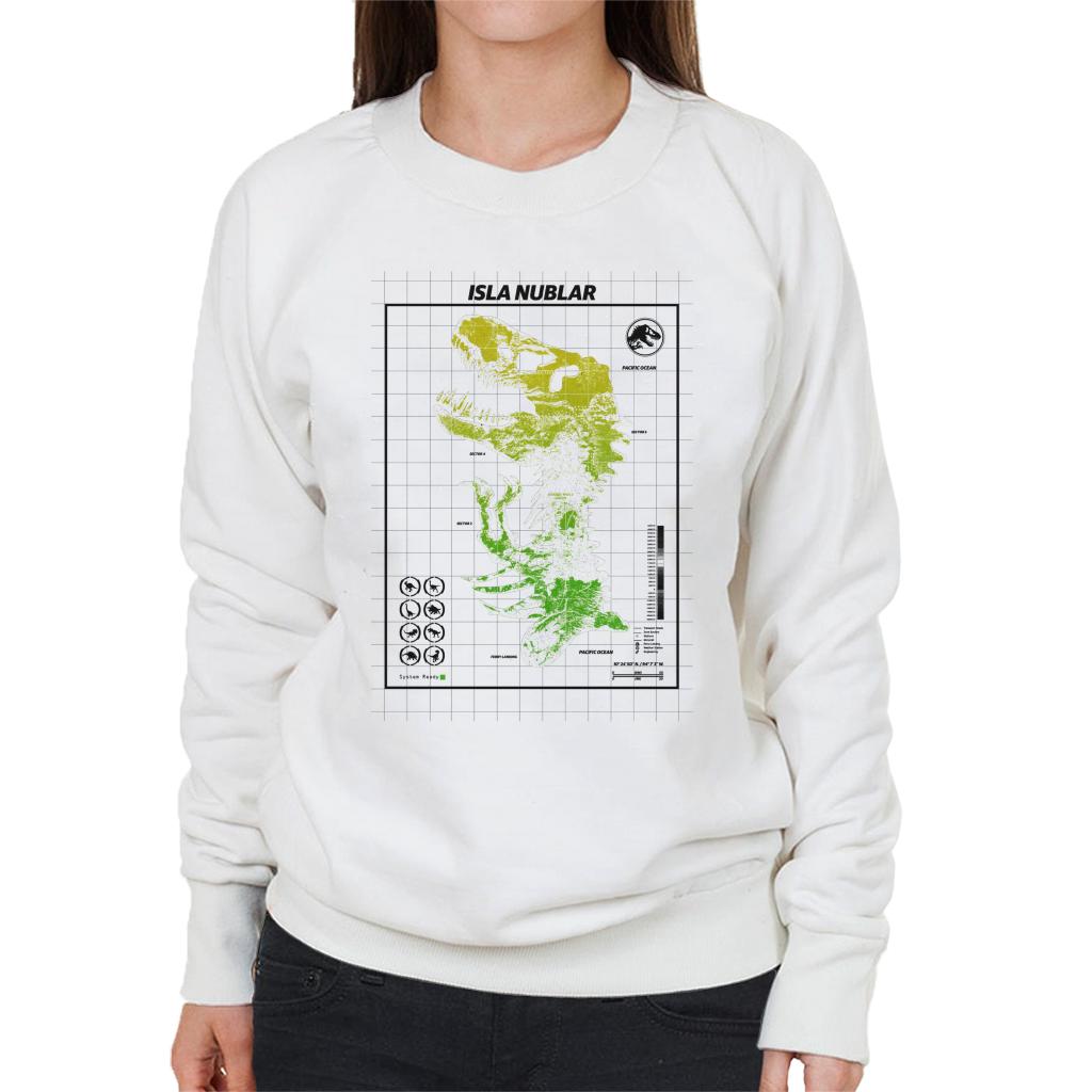 Jurassic Park Isla Nublar T Rex Map Women's Sweatshirt product image 1