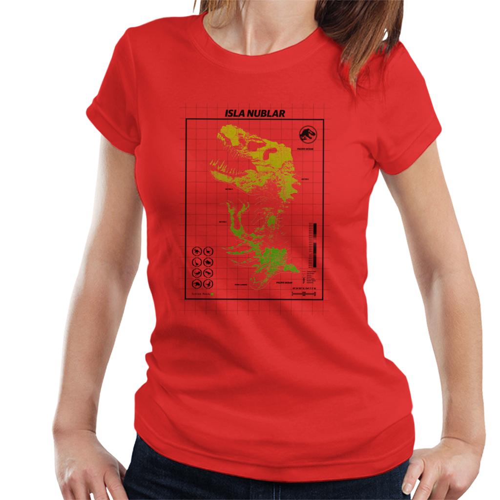 Jurassic Park Isla Nublar T Rex Map Women's T-Shirt product image 4