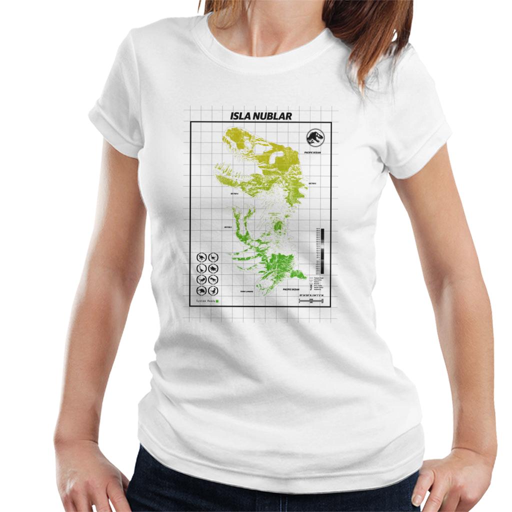 Jurassic Park Isla Nublar T Rex Map Women's T-Shirt product image 1