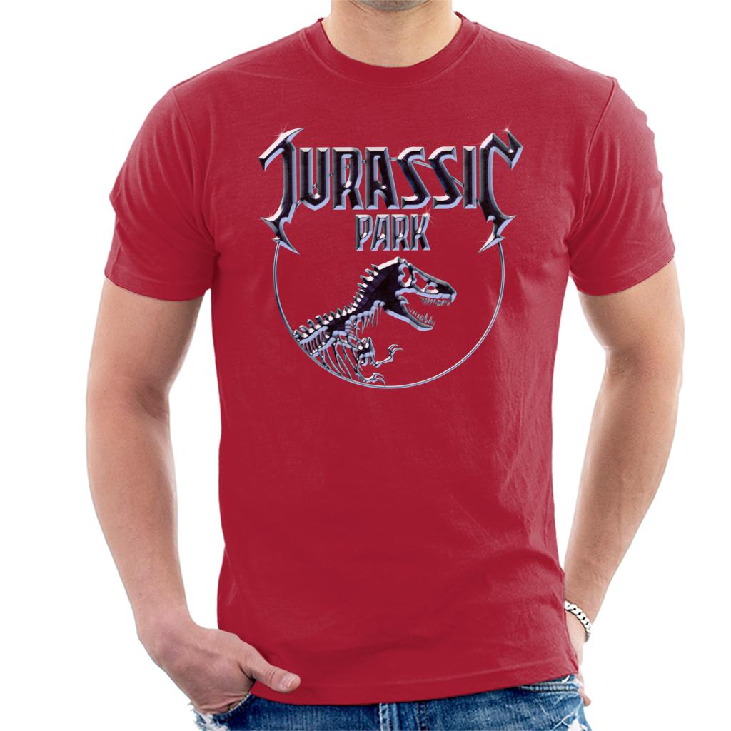 Jurassic Park Chrome Logo Men's T-Shirt product image 4