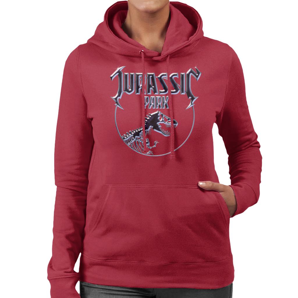 Jurassic Park Chrome Logo Women's Hooded Sweatshirt product image 4