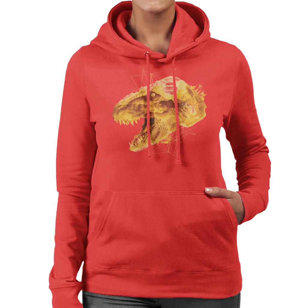 Jurassic Park T Rex Character Head Women's Hooded Sweatshirt product image 4