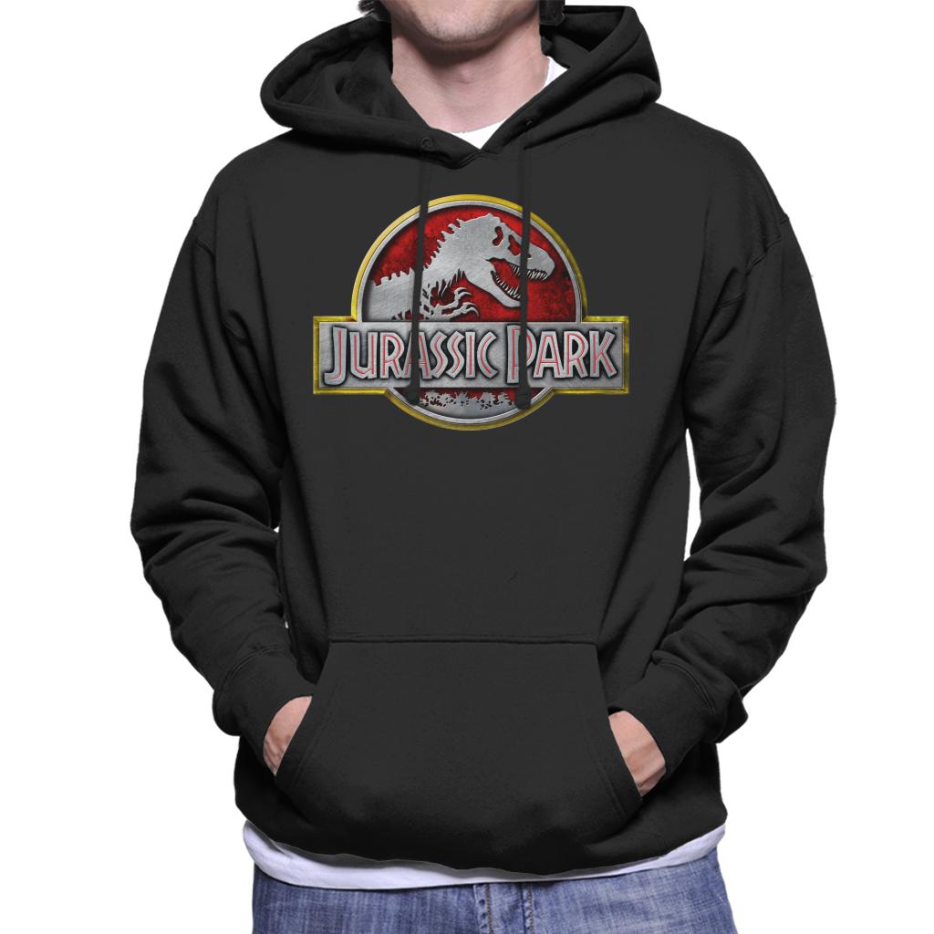 Jurassic Park Yellow Outline Classic Logo Men's Hooded product image 1