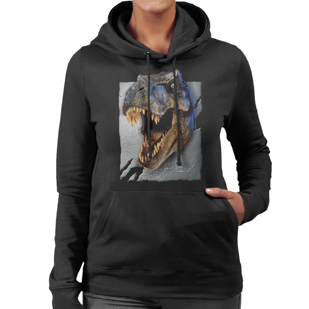 Jurassic Park Rex Character Head Women's Hooded Sweatshirt product image 1