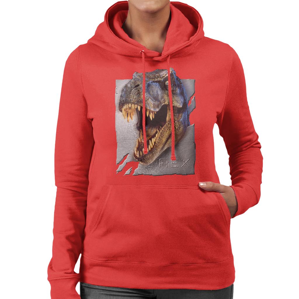 Jurassic Park Rex Character Head Women's Hooded Sweatshirt product image 4