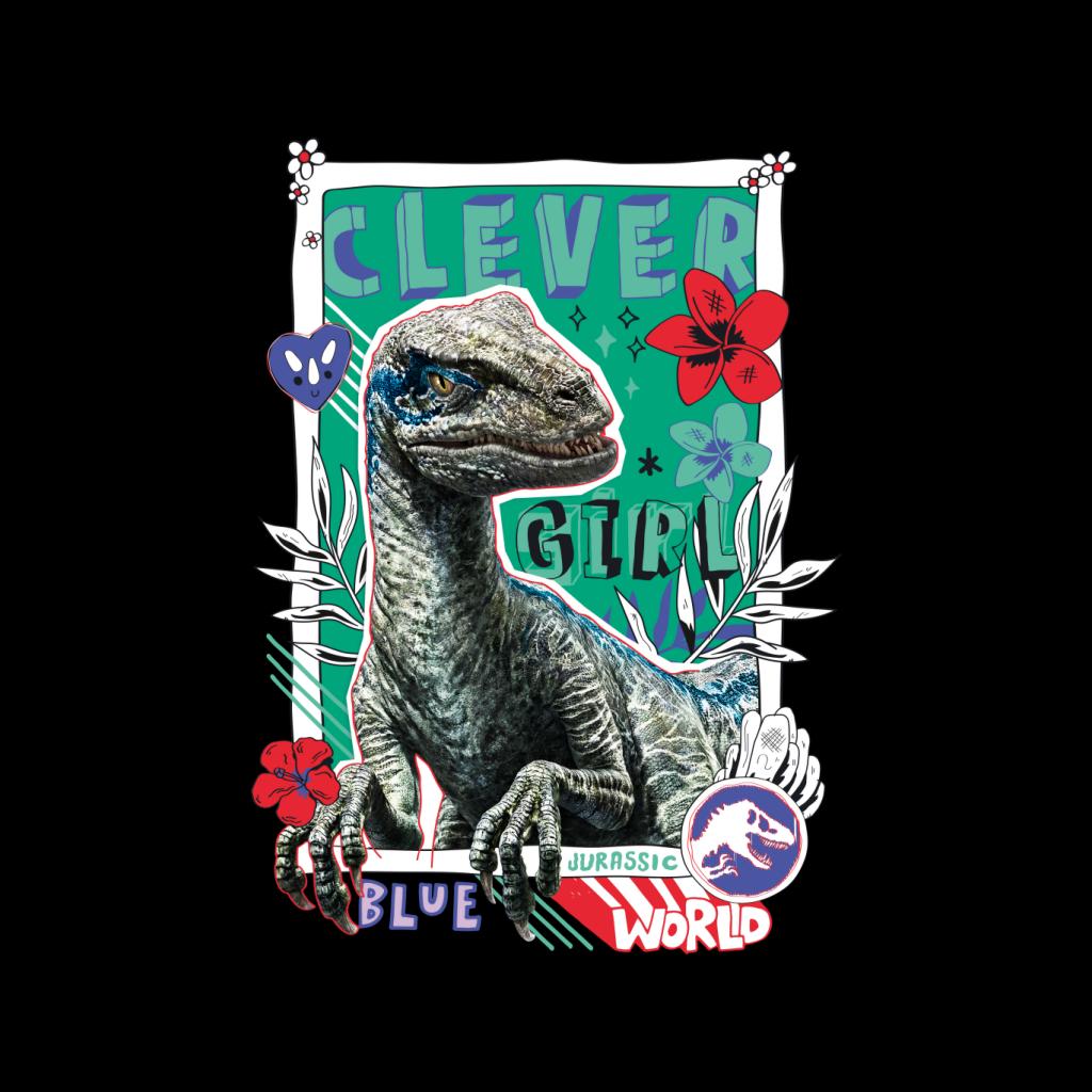 Jurassic Park Clever Girl Blue Floral Border Women's T-Shirt product image 2