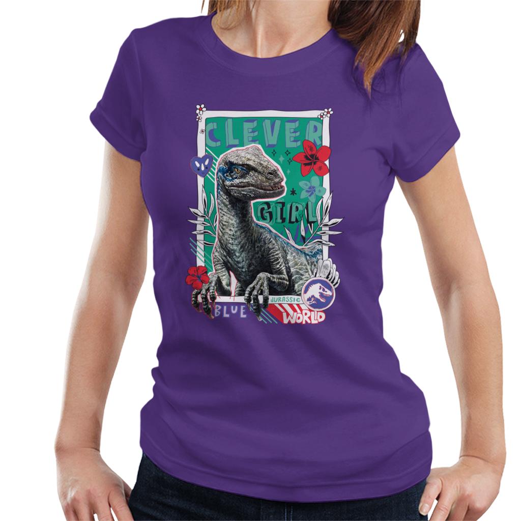 Jurassic Park Clever Girl Blue Floral Border Women's T-Shirt product image 4