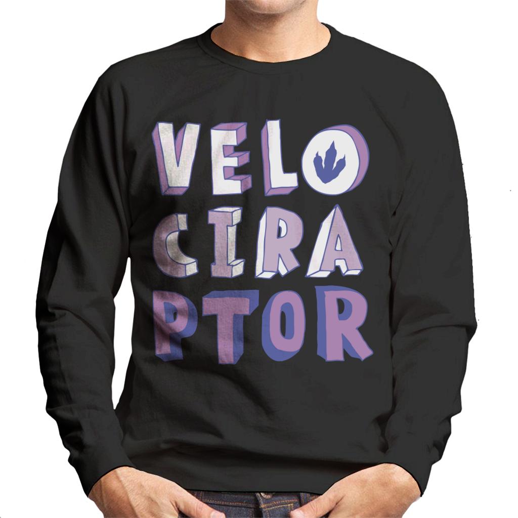 Jurassic Park Velociraptor Purple Text Men's Sweatshirt product image 1