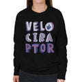 Jurassic Park Velociraptor Purple Text Women's Sweatshirt product image 1