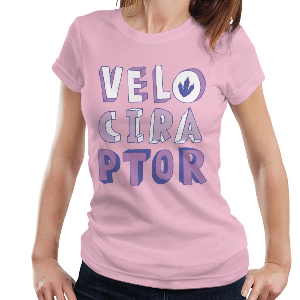 Jurassic Park Velociraptor Purple Text Women's T-Shirt product image 4