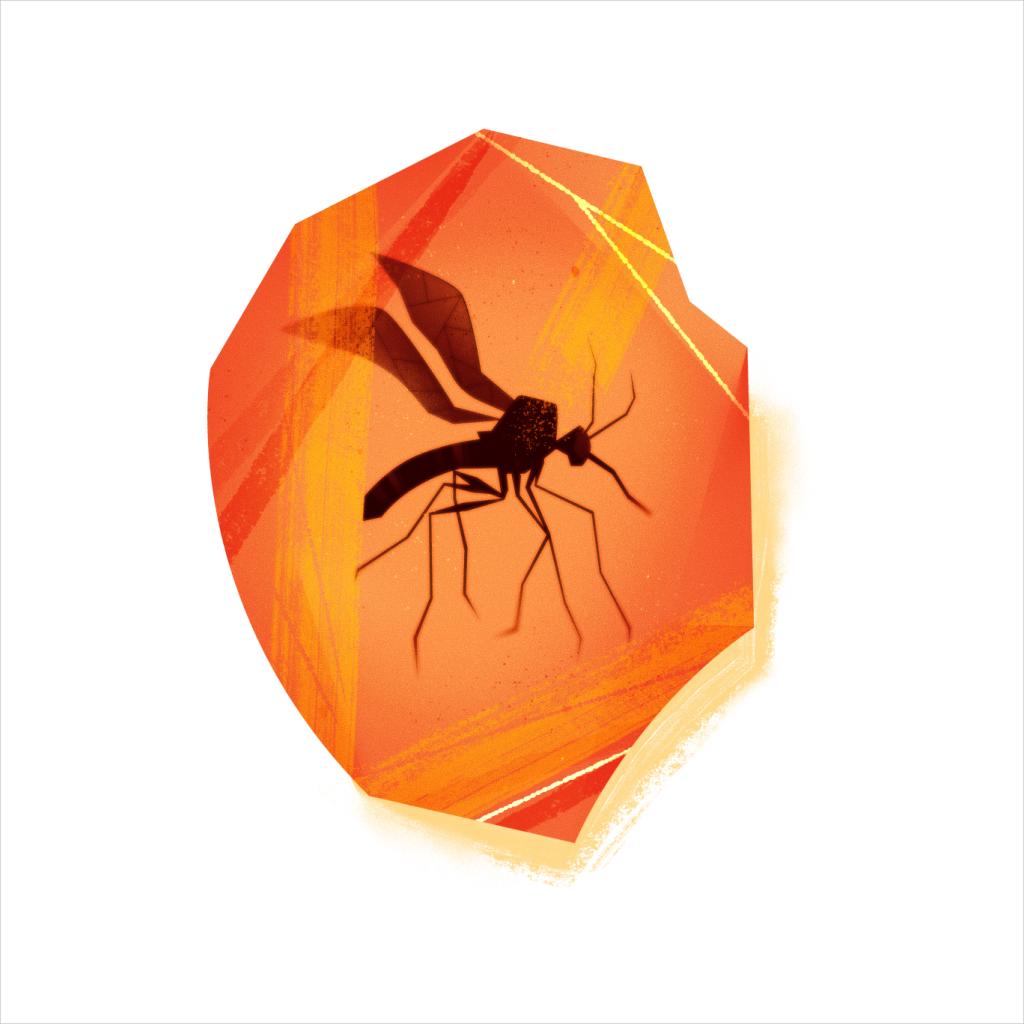 Jurassic Park Mosquito Silhouette In Amber Men's T-Shirt product image 2
