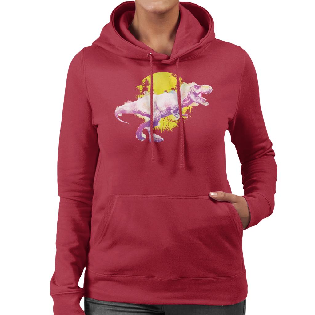 Jurassic Park T Rex Jungle Sun Women's Hooded Sweatshirt product image 4