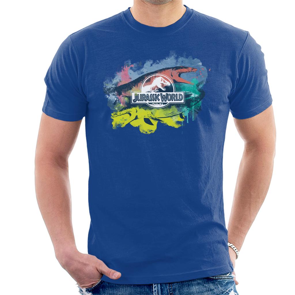 Jurassic Park Mosasaurus Brush Stroke Montage Men's T-Shirt product image 4