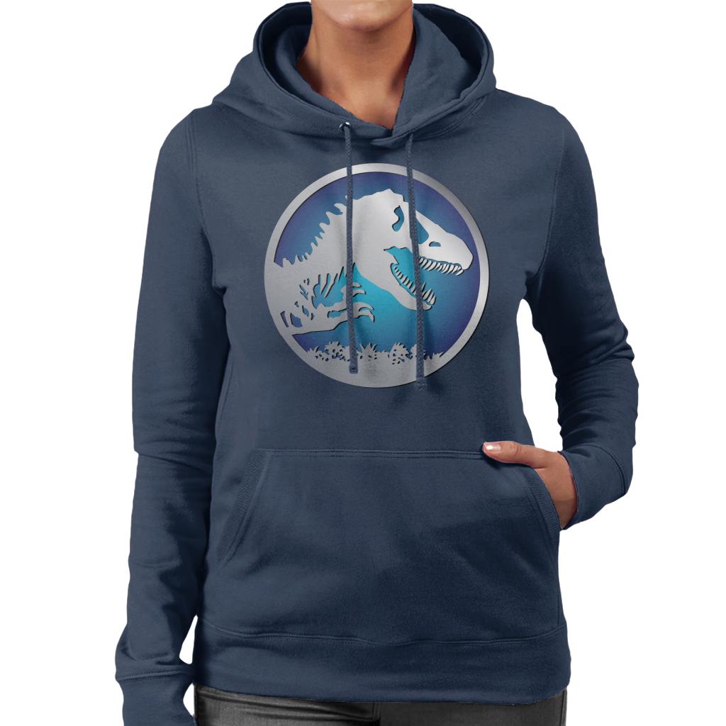 Jurassic Park Blue Logo Women's Hooded Sweatshirt product image 1