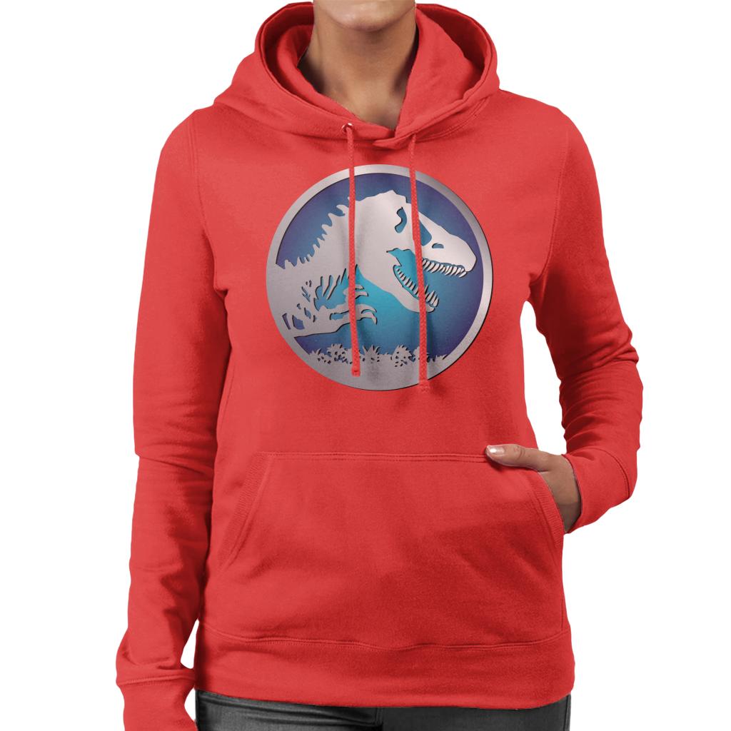 Jurassic Park Blue Logo Women's Hooded Sweatshirt product image 4