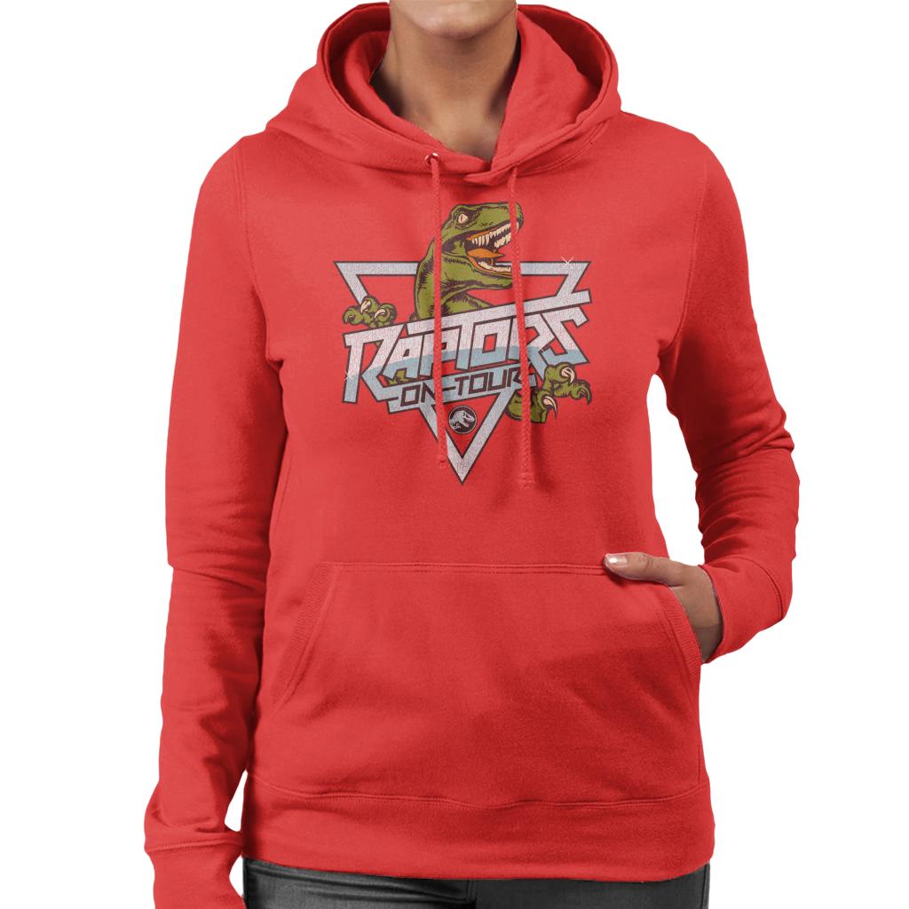 Jurassic Park Raptors On Tour Rock Text Women's Hooded product image 4