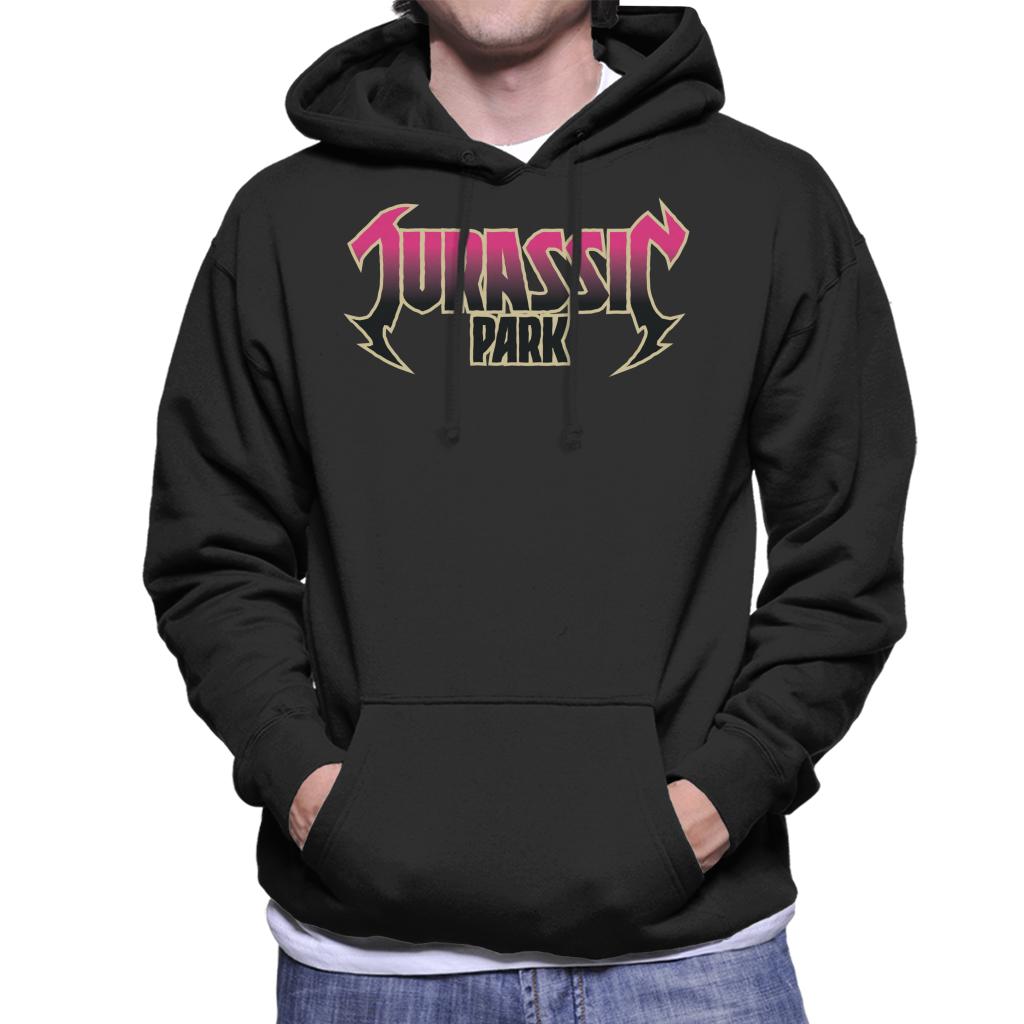Jurassic Park Pink Gradient Rock Inspired Logo Men's Hooded product image 1