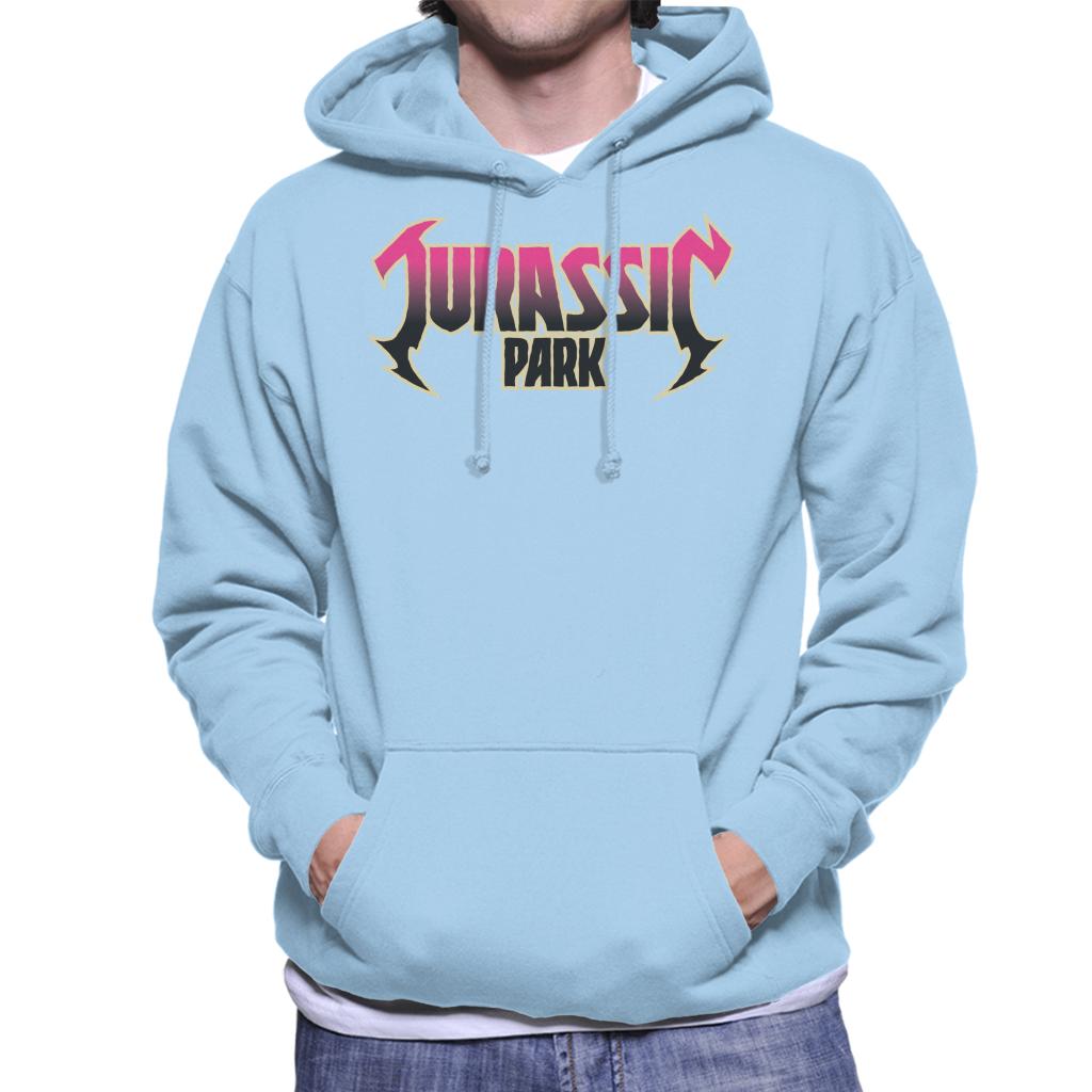 Jurassic Park Pink Gradient Rock Inspired Logo Men's Hooded product image 4