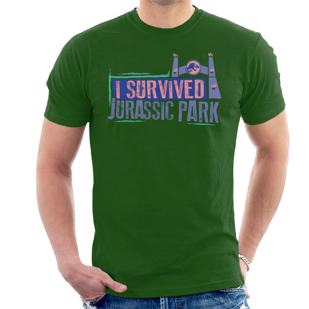 Jurassic Park Gate I Survived Men's T-Shirt product image 4