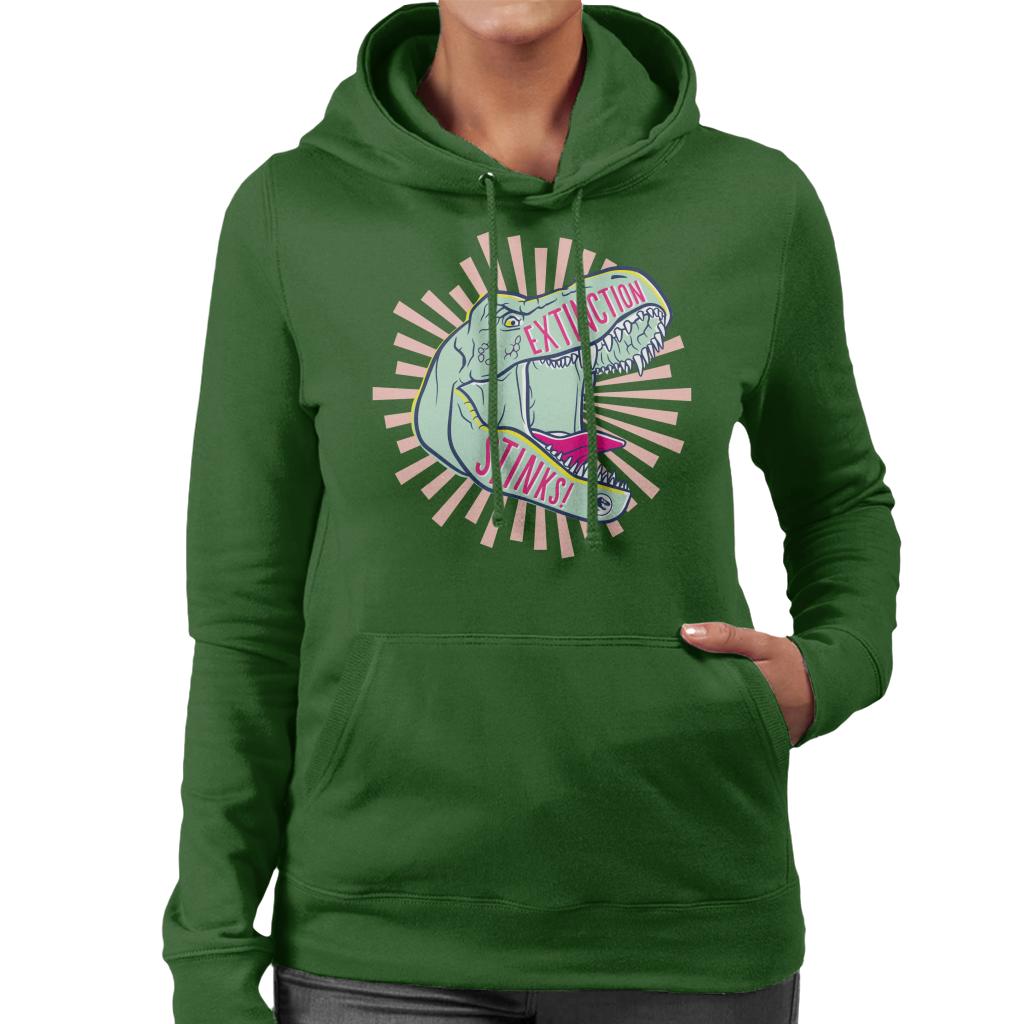 Jurassic Park T Rex Extinction Stinks Women's Hooded product image 4