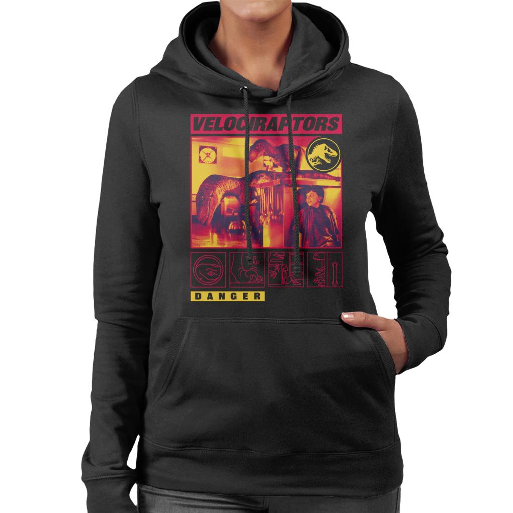 Jurassic Park Velociraptor Tap Danger Women's Hooded product image 1