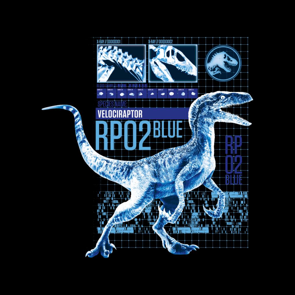 Jurassic Park Raptor Rp02 Blue Men's T-Shirt product image 2