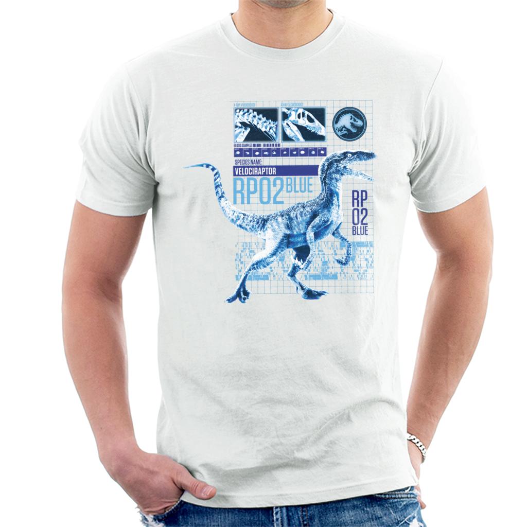 Jurassic Park Raptor Rp02 Blue Men's T-Shirt product image 4