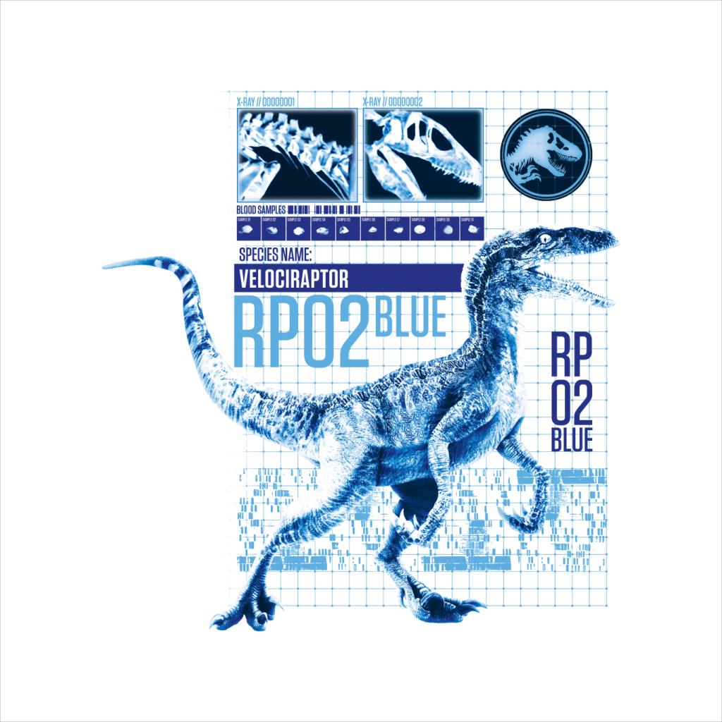 Jurassic Park Raptor Rp02 Blue Men's T-Shirt product image 5