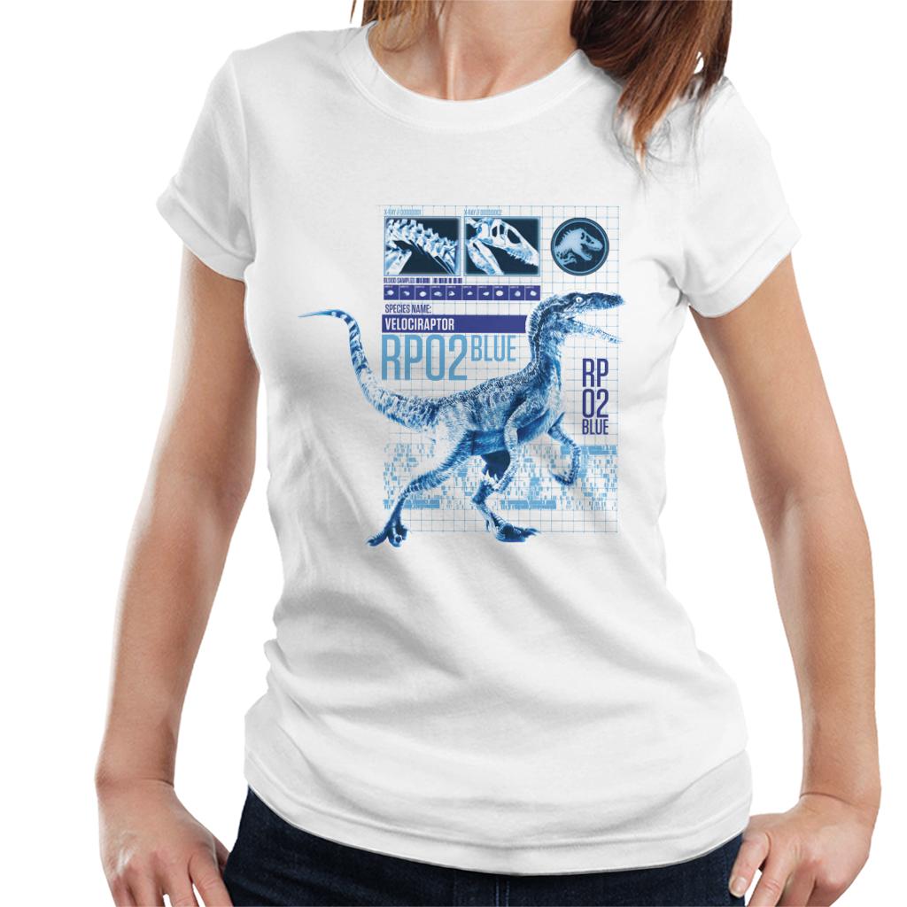 Jurassic Park Raptor Rp02 Blue Women's T-Shirt product image 4