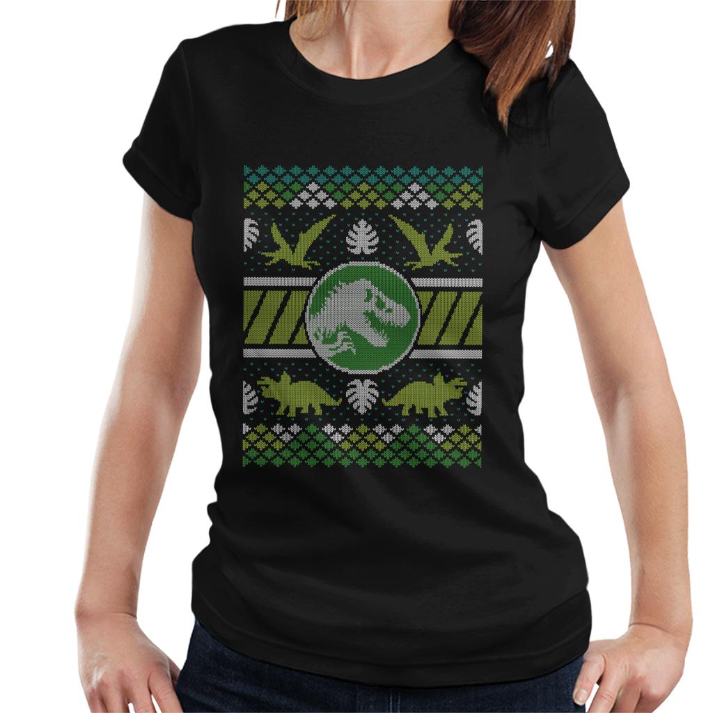 Jurassic Park Christmas T Rex Women's T-Shirt product image 1