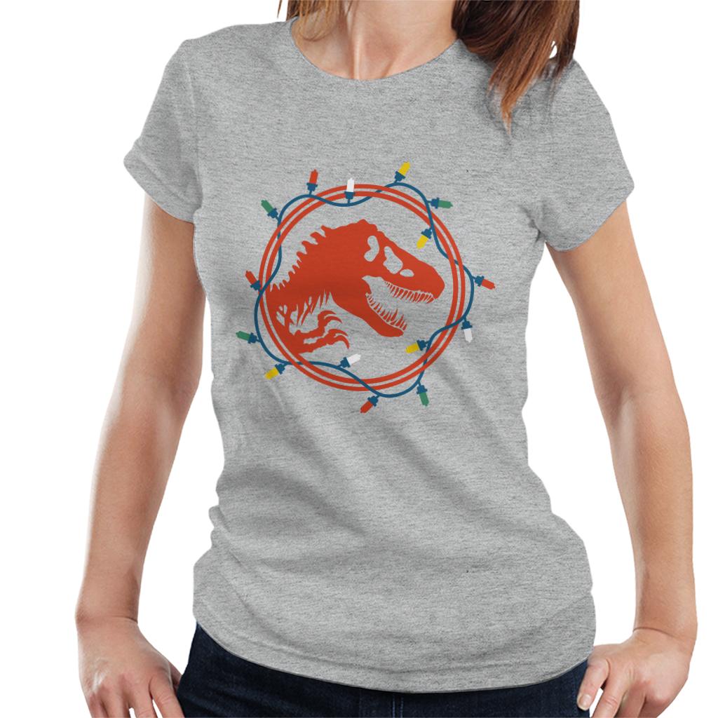Jurassic Park Christmas Logo Festive Lights Women's T-Shirt product image 4
