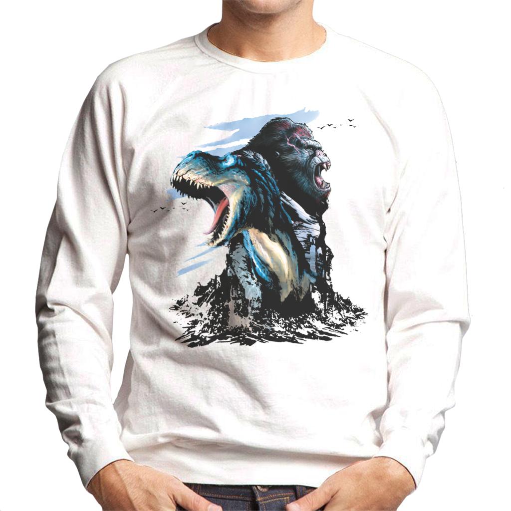 King Kong Vs T Rex Character Heads Men's Sweatshirt product image 1