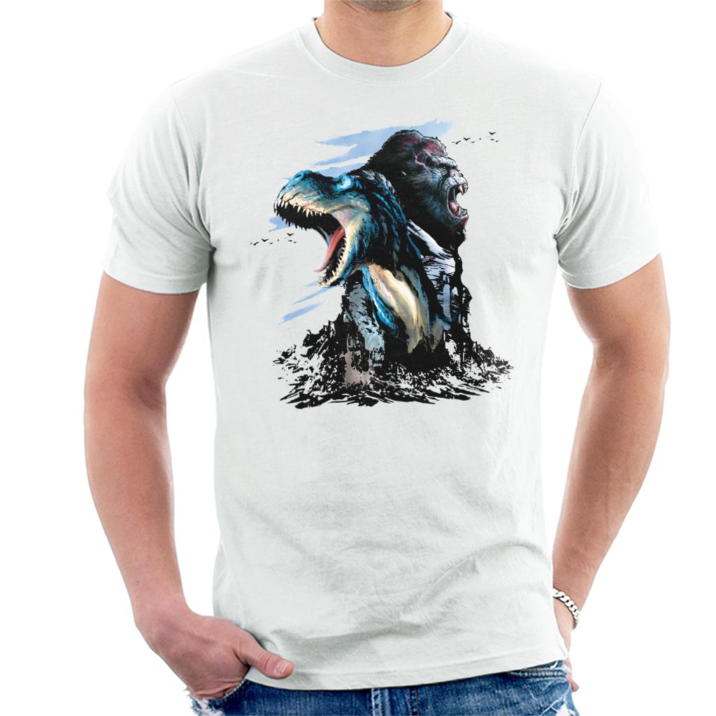 King Kong Vs T Rex Character Heads Men's T-Shirt product image 1