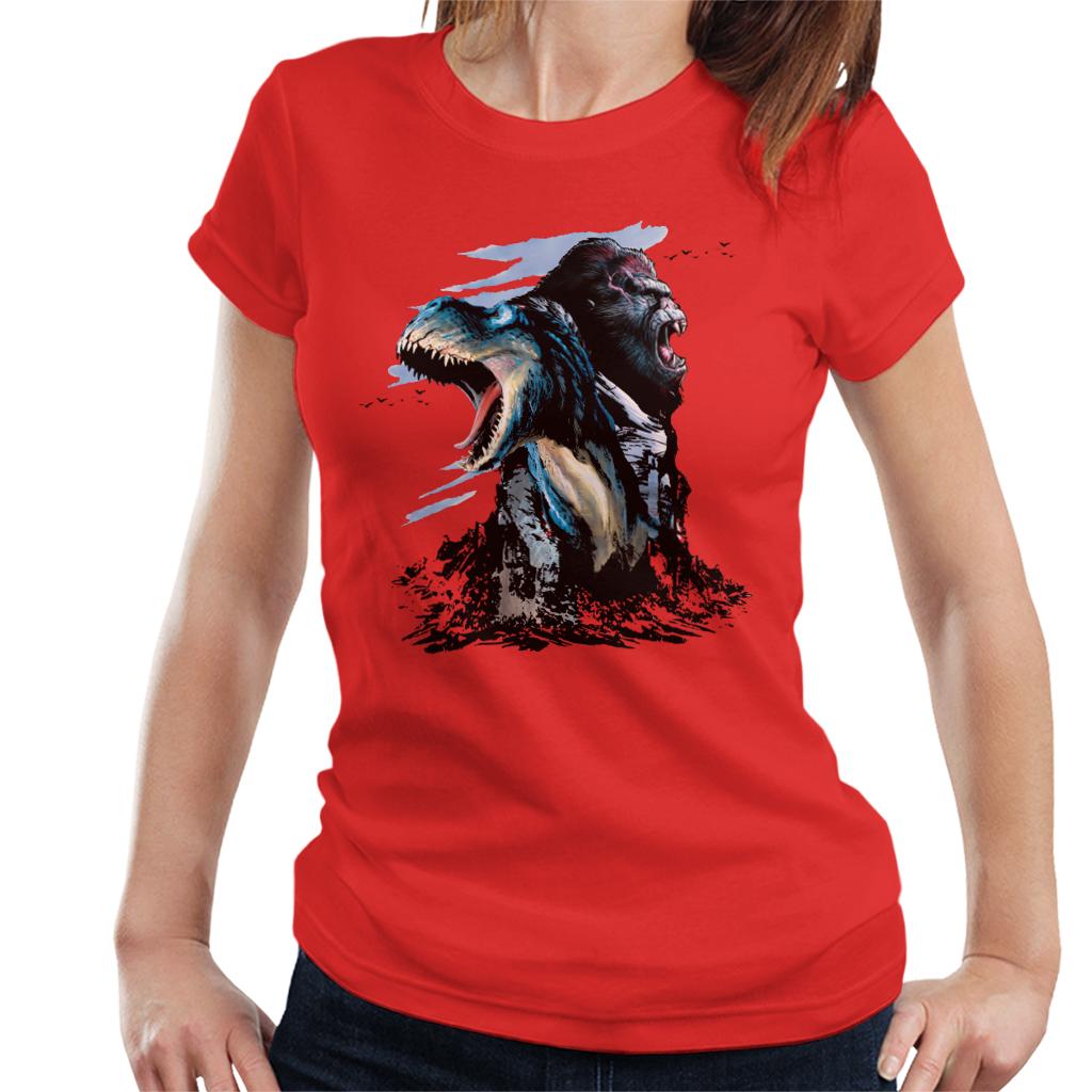 King Kong Vs T Rex Character Heads Women's T-Shirt product image 4