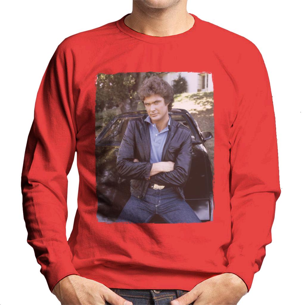 Knight Rider Michael Leaning On KITT Men's Sweatshirt product image 4