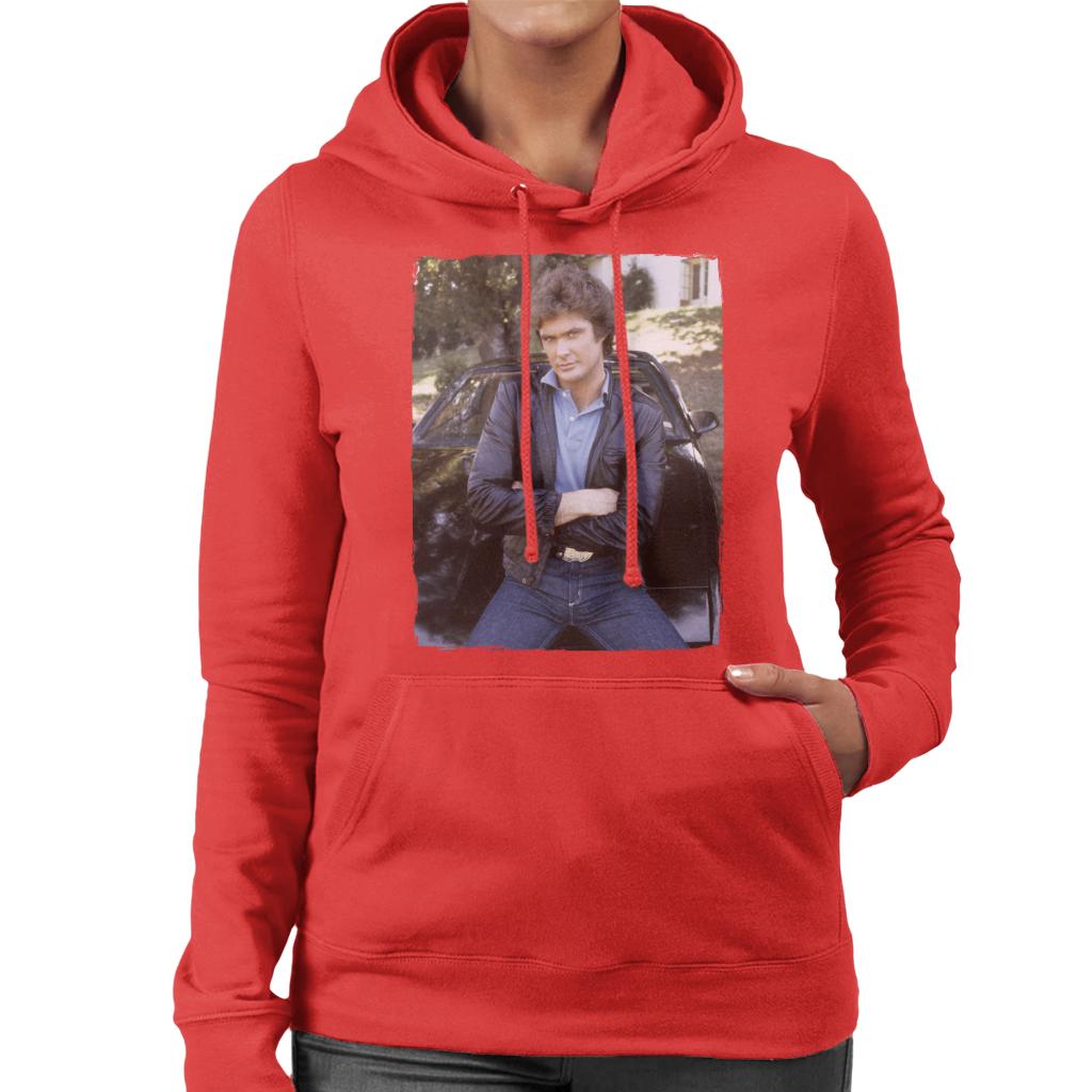 Knight Rider Michael Leaning On KITT Women's Hooded product image 4