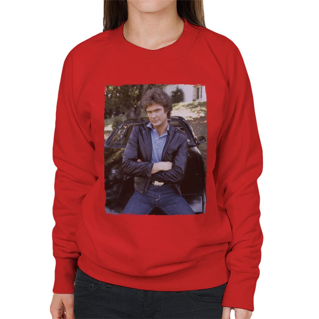 Knight Rider Michael Leaning On KITT Women's Sweatshirt product image 4