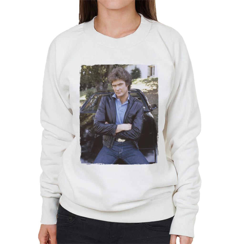 Knight Rider Michael Leaning On KITT Women's Sweatshirt product image 1