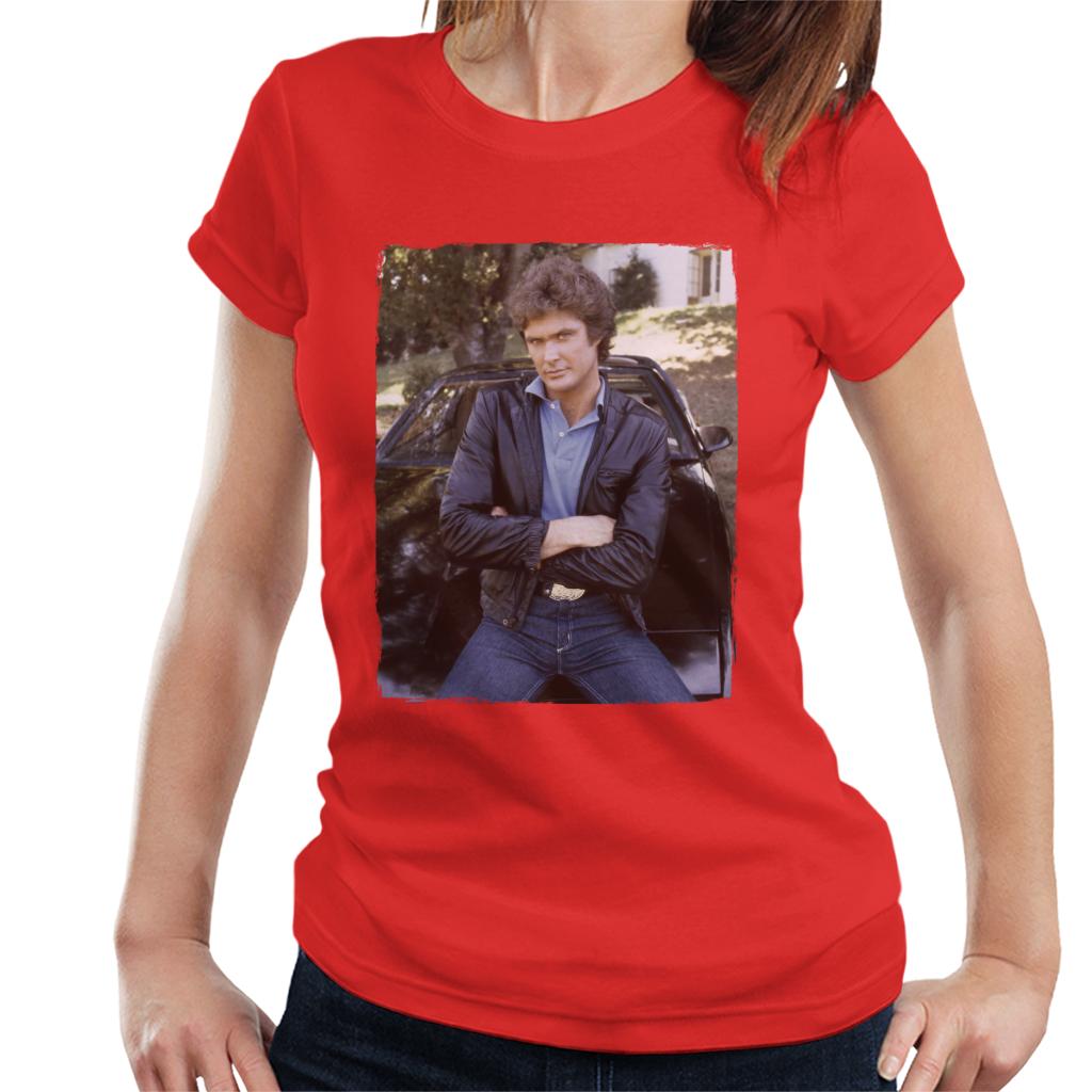 Knight Rider Michael Leaning On KITT Women's T-Shirt product image 4