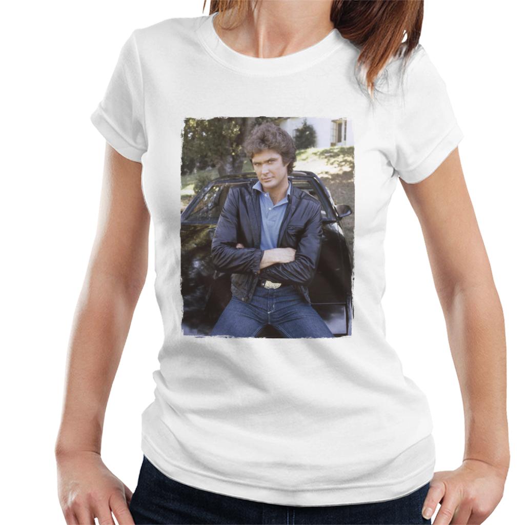 Knight Rider Michael Leaning On KITT Women's T-Shirt product image 1