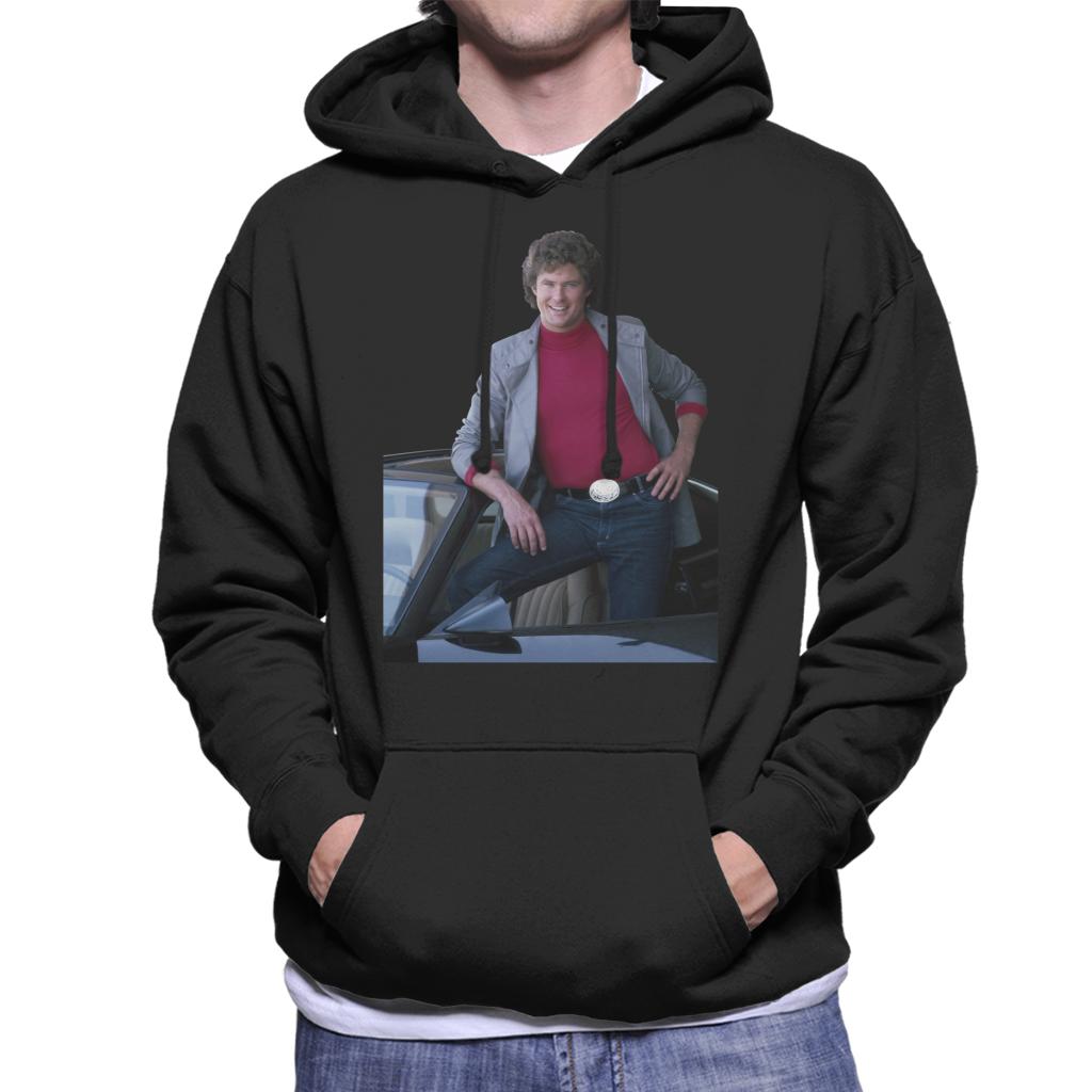 Knight Rider Michael Posing In KITT Men's Hooded Sweatshirt product image 1