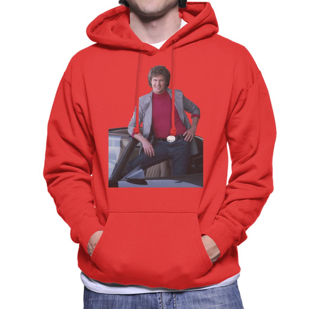 Knight Rider Michael Posing In KITT Men's Hooded Sweatshirt product image 4