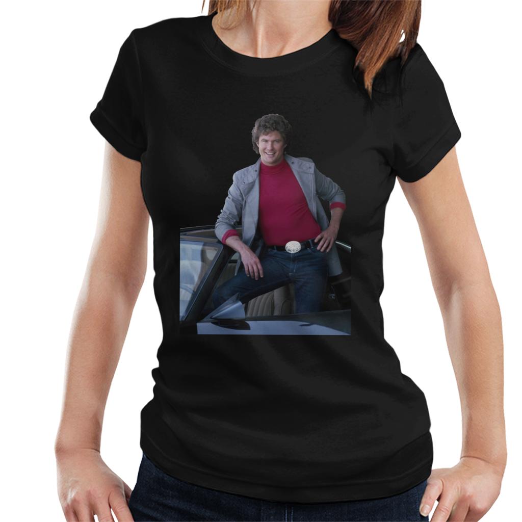 Knight Rider Michael Posing In KITT Women's T-Shirt product image 1